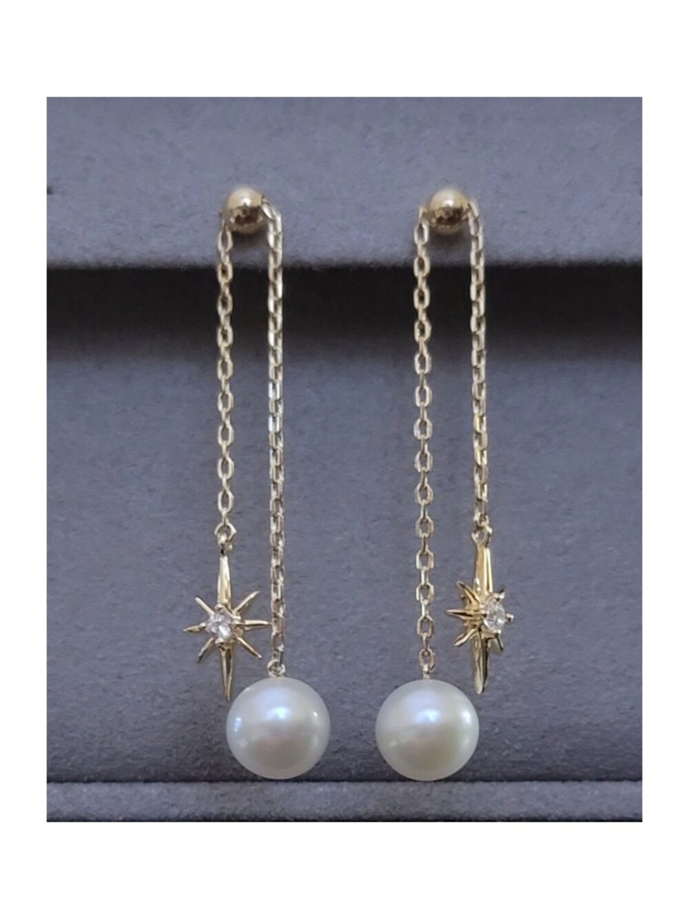 Freshwater Pearl Triple Drop Earrings 925 Sterling Silver Gold Plated NWT